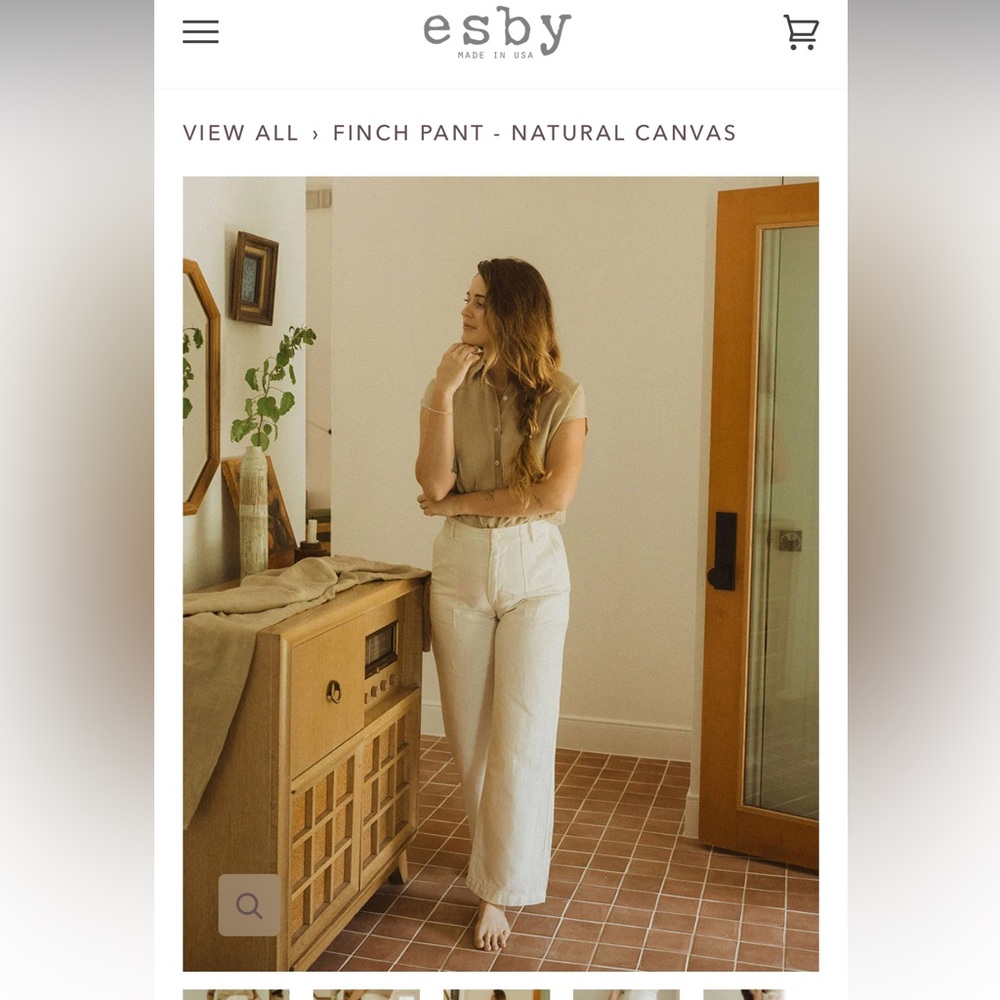 Esby Finch canvas pant size 6